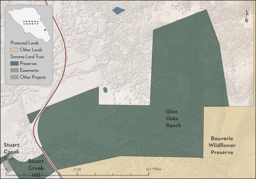 Map of Glen Oaks Ranch property boundaries.