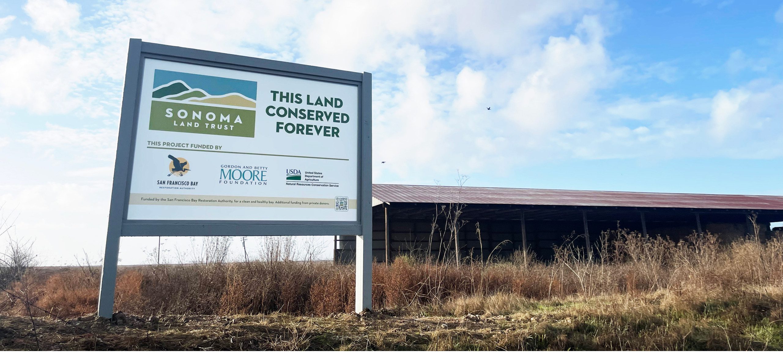 Sonoma Land Trust sign at Camp Four