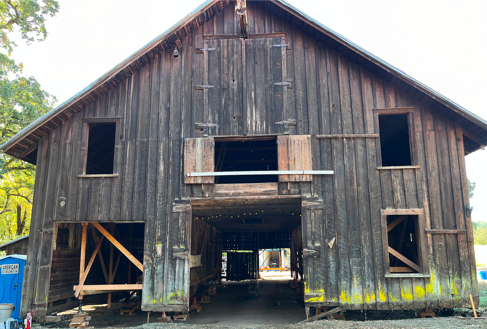 Exterior view of the historic barn at Laufenburg Ranch.