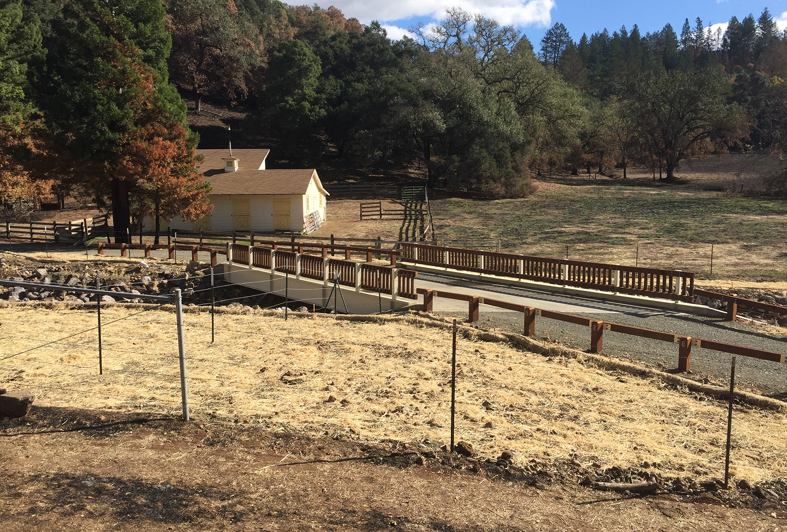 Newly constructed bridge at Live Oaks Ranch