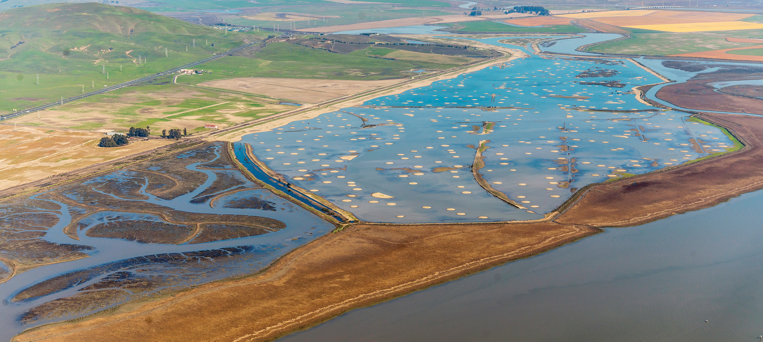Aerial view of the Sonoma County baylands