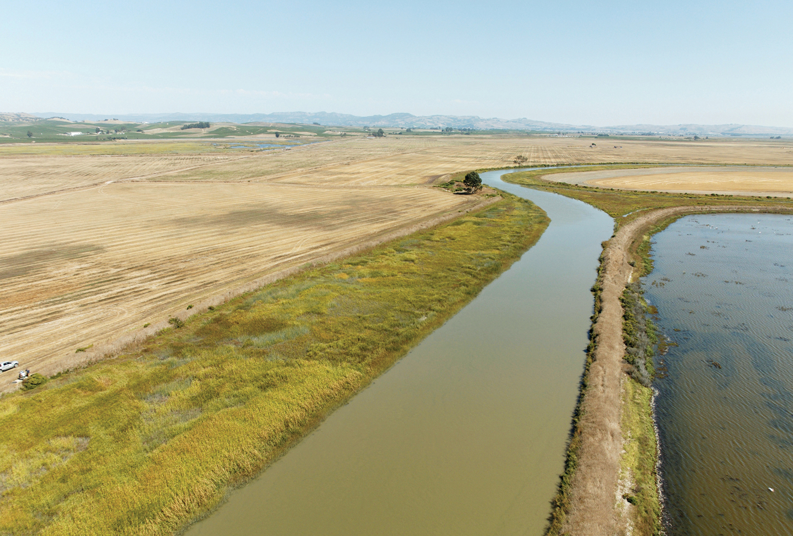 A winding river cuts it way through Camp 4.