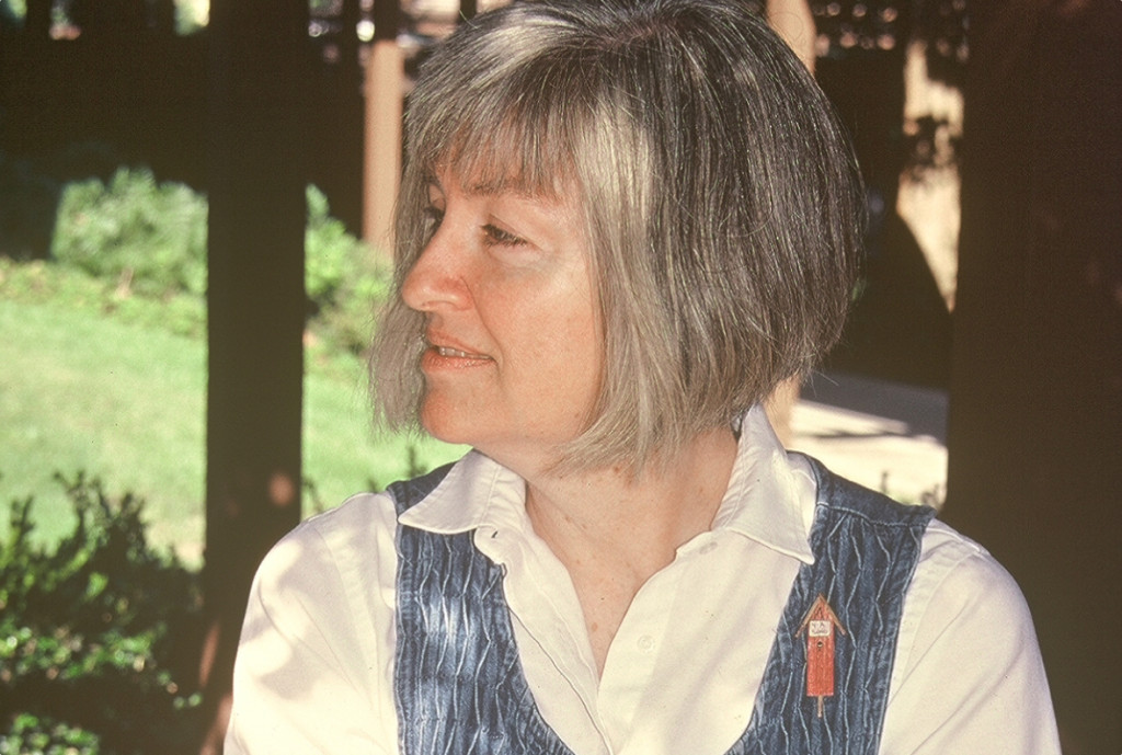 Reta Lockert sitting outside.