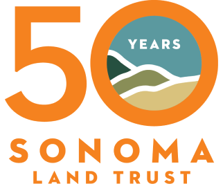 Sonoma Land Trust 50th anniversary logo.