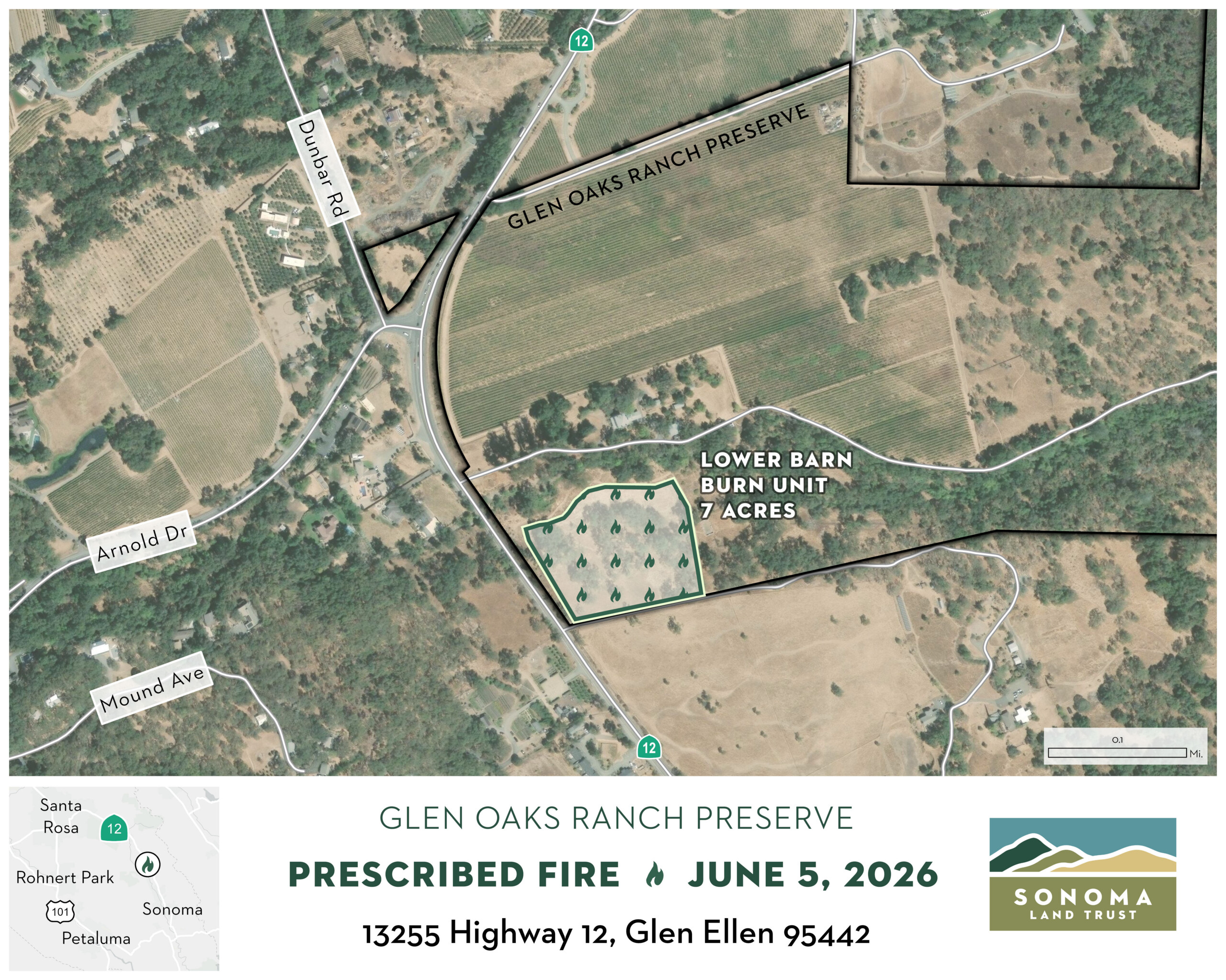 Map of Glen Oaks Ranch prescribed Burn plan