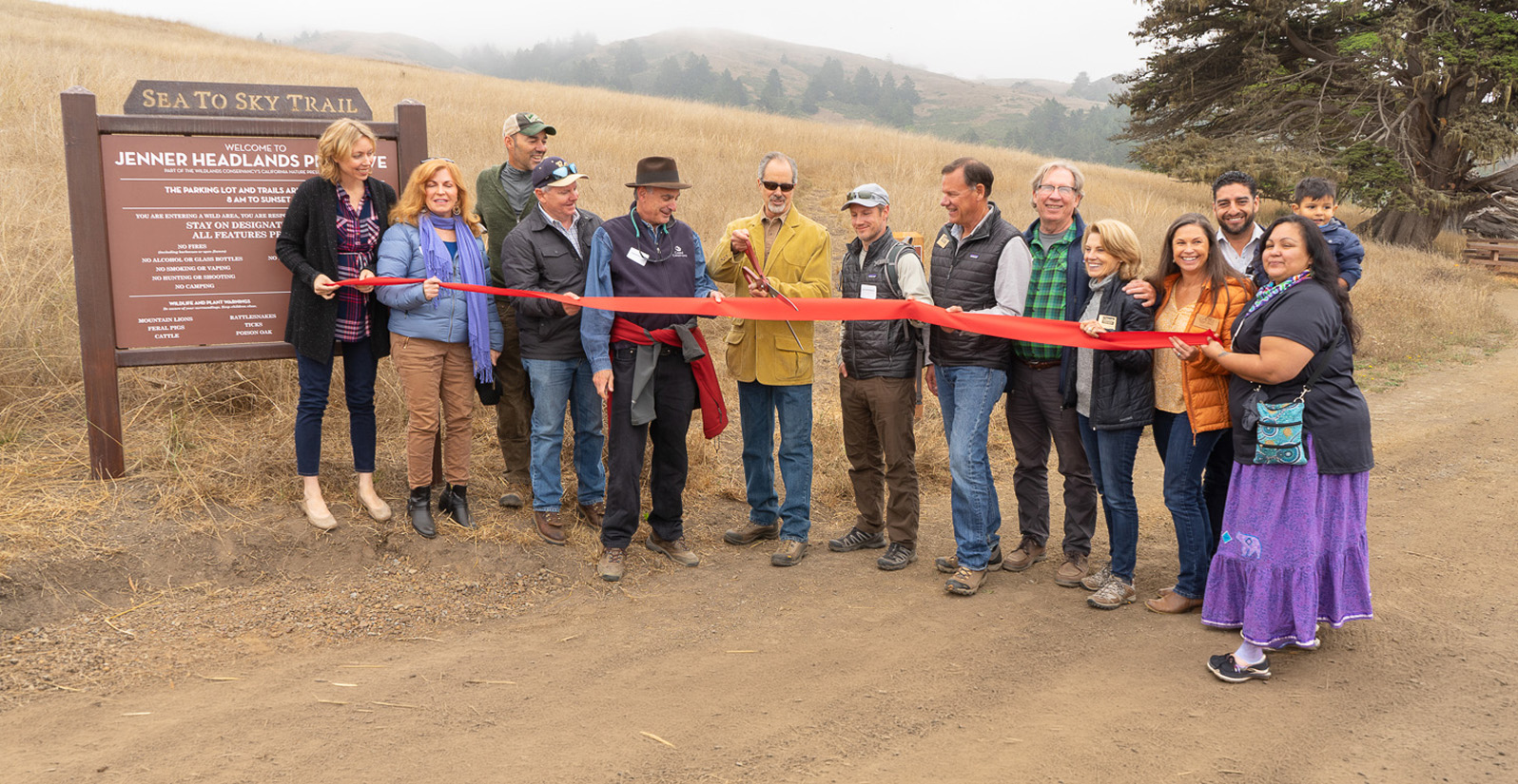 Ribbon cutting event at Jenner Headlands.
