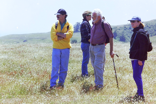 Bill Kortum and a group of hikers.