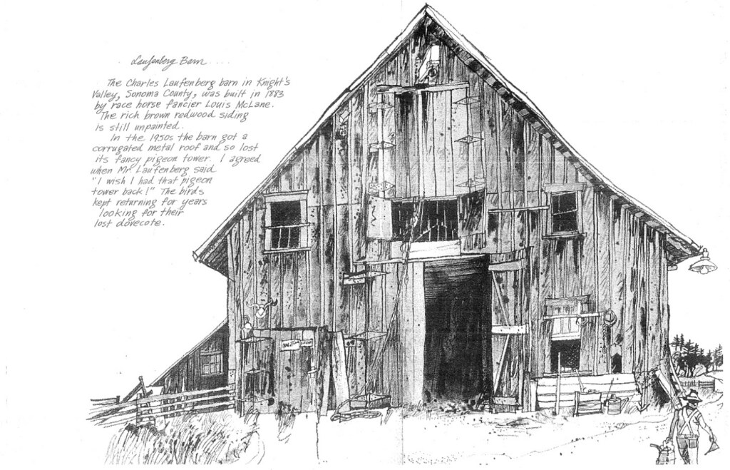 Ilustración del granero del rancho de Laufenburg.