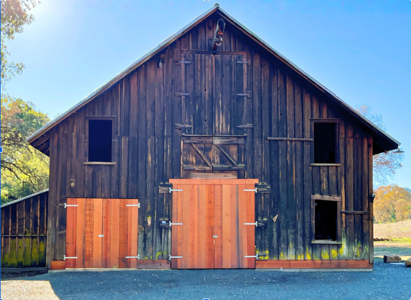Exterior of the Laufenburg Ranch barn after restoration work.