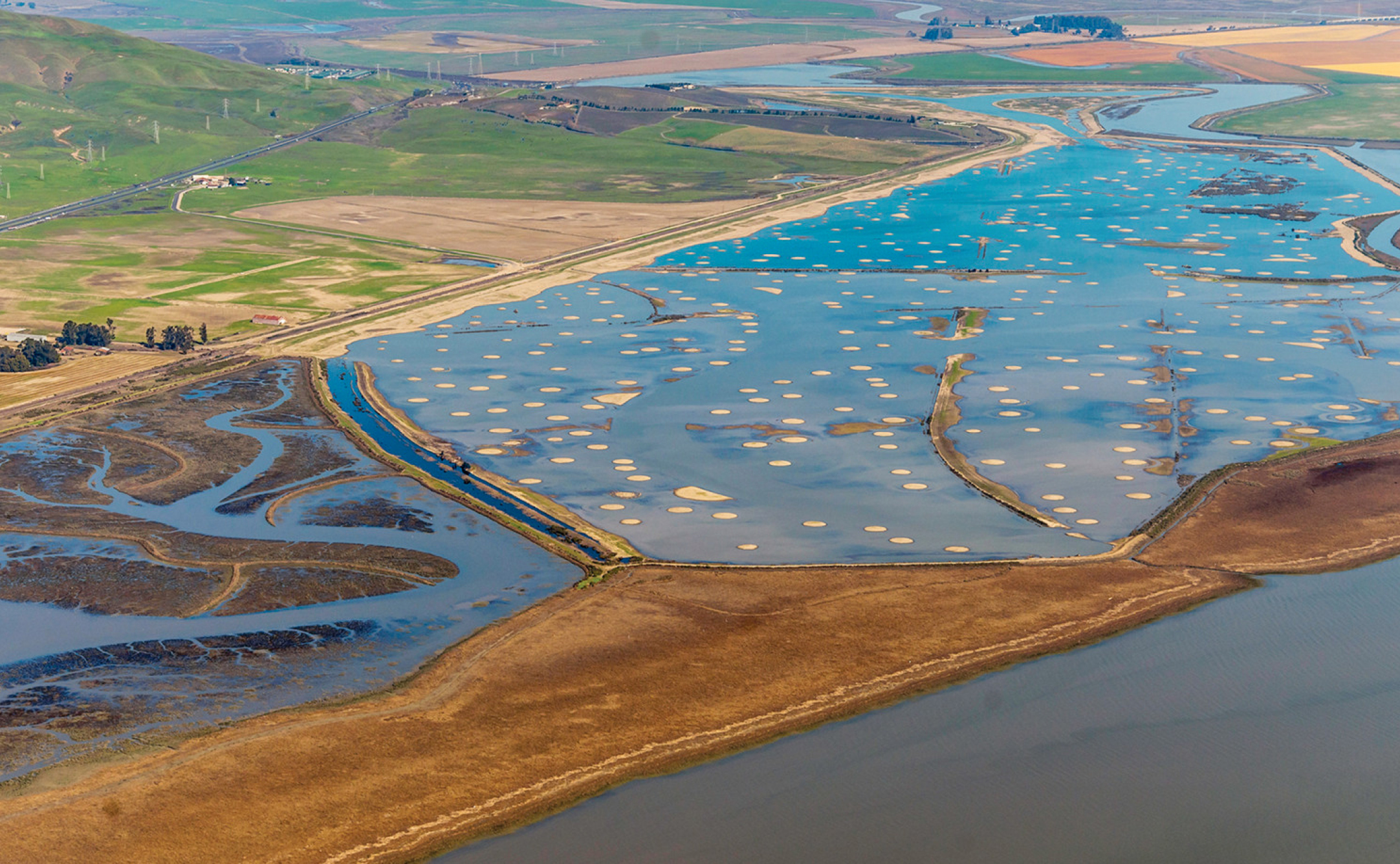 Aerial view of the Sonoma Baylands.